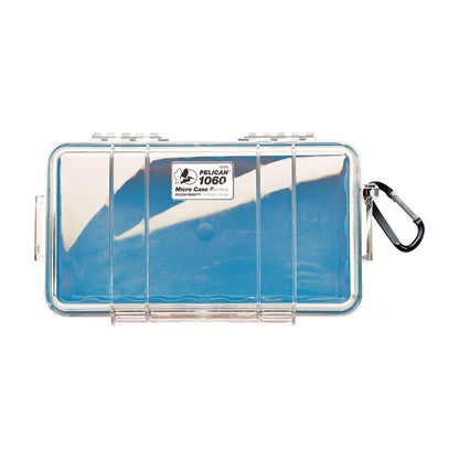 Pelican Micro Case (Colored Liner with Clear Cover) IP67 Watertight Hard Casing with Automatic Pressure Purge Valve for Small Electronics | Model 1060