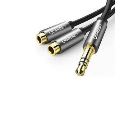 [CLEARANCE] UGREEN 3.5mm Male to Dual 3.5mm Female Gold-Plated Headphone Jack Adapter for Earphones, Smartphones (Silver) | 30619 |