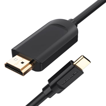 [CLEARANCE] Vention USB Type-C to HDMI 1.4 Adapter 4K/30Hz Driver-Free HD Video Cable with Triple Shielding LT8711HE Chip (2-Meters) (CGU)