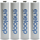 Panasonic eneloop BK-4MCCE/4ST AAA Rechargeable Battery Pack of 4 (White) in Shrink Pack
