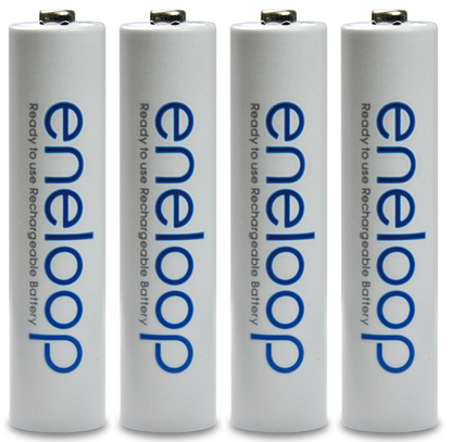 Panasonic eneloop BK-4MCCE/4ST AAA Rechargeable Battery Pack of 4 (White) in Shrink Pack