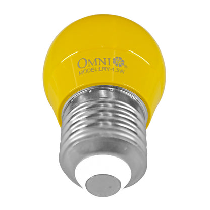 [CLEARANCE] OMNI LED Colored Round Bulb 1.5W 220V E27 Base with 20,000 Hours Operation, SMD LED, Energy Saving for Home Lightning (Green) | LRG-1.5W 220V