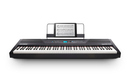 Alesis Recital Stage Pro 88-Key Full Size Digital Piano Electric Keyboard with Hammer-Action Keys Power Adopter Music Rest