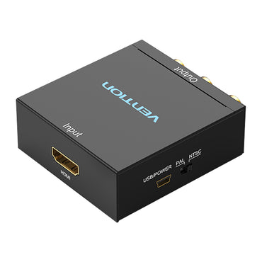 Vention HDMI to RCA Converter (Female to Female) 1080p 60Hz AV Audio Splitter Metal Adapter with PAL/NTSC Support (AEEB0)