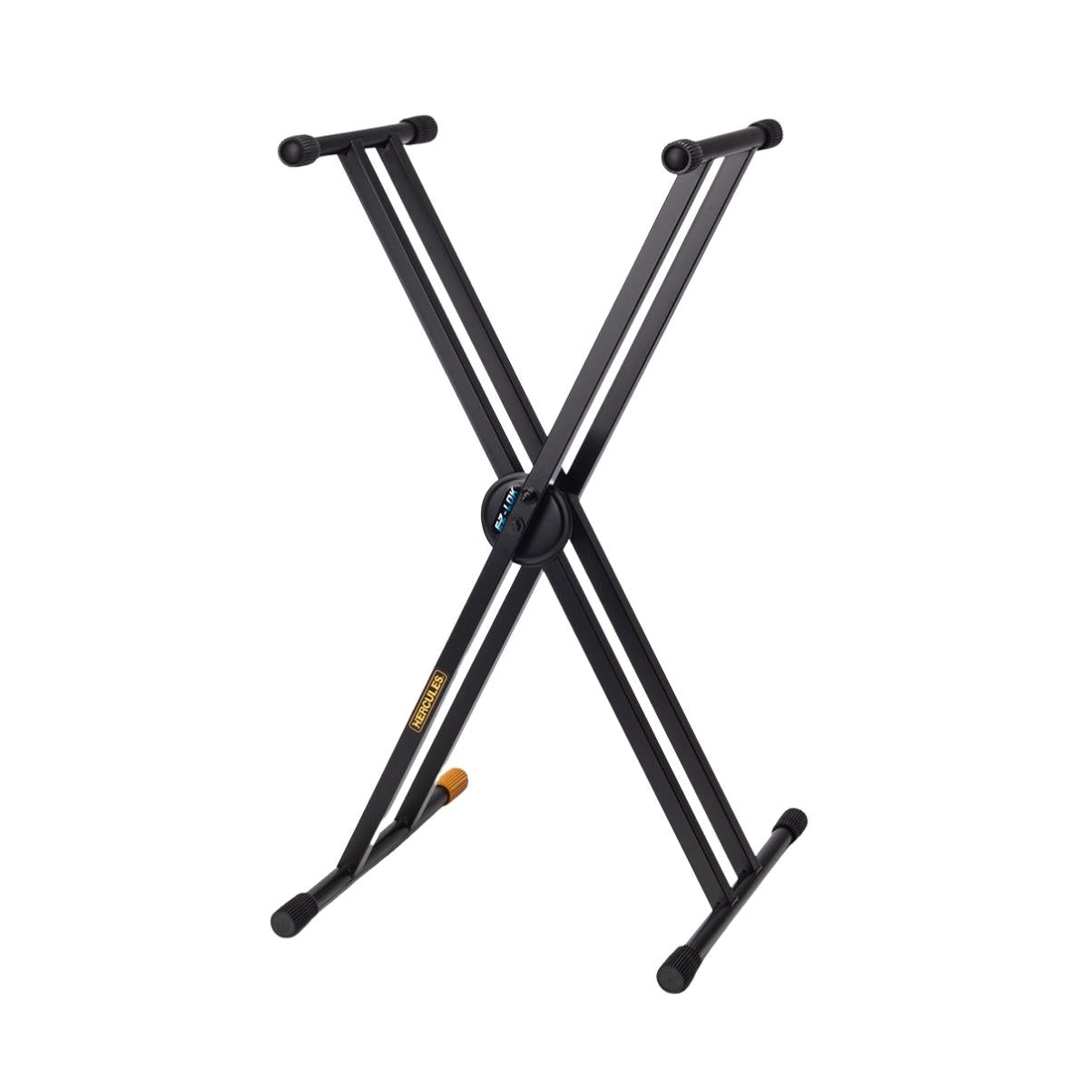 Hercules EZ-LOK System Double X Steel Keyboard Stand with 100kg Weight Capacity, Five Height Adjustments, Rubber Feet & Sleeves | KS120B
