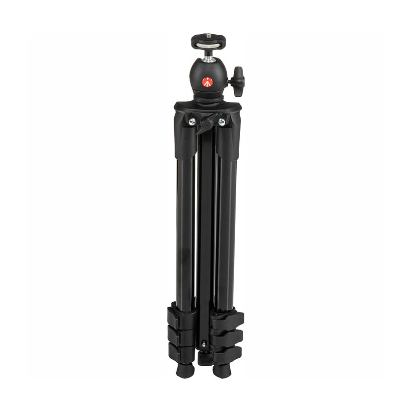 Manfrotto MKCOMPACTLT-BK Aluminum Compact Light 4-Section Tripod Kit with 1.9kg Load Capacity Ball Head (Black)