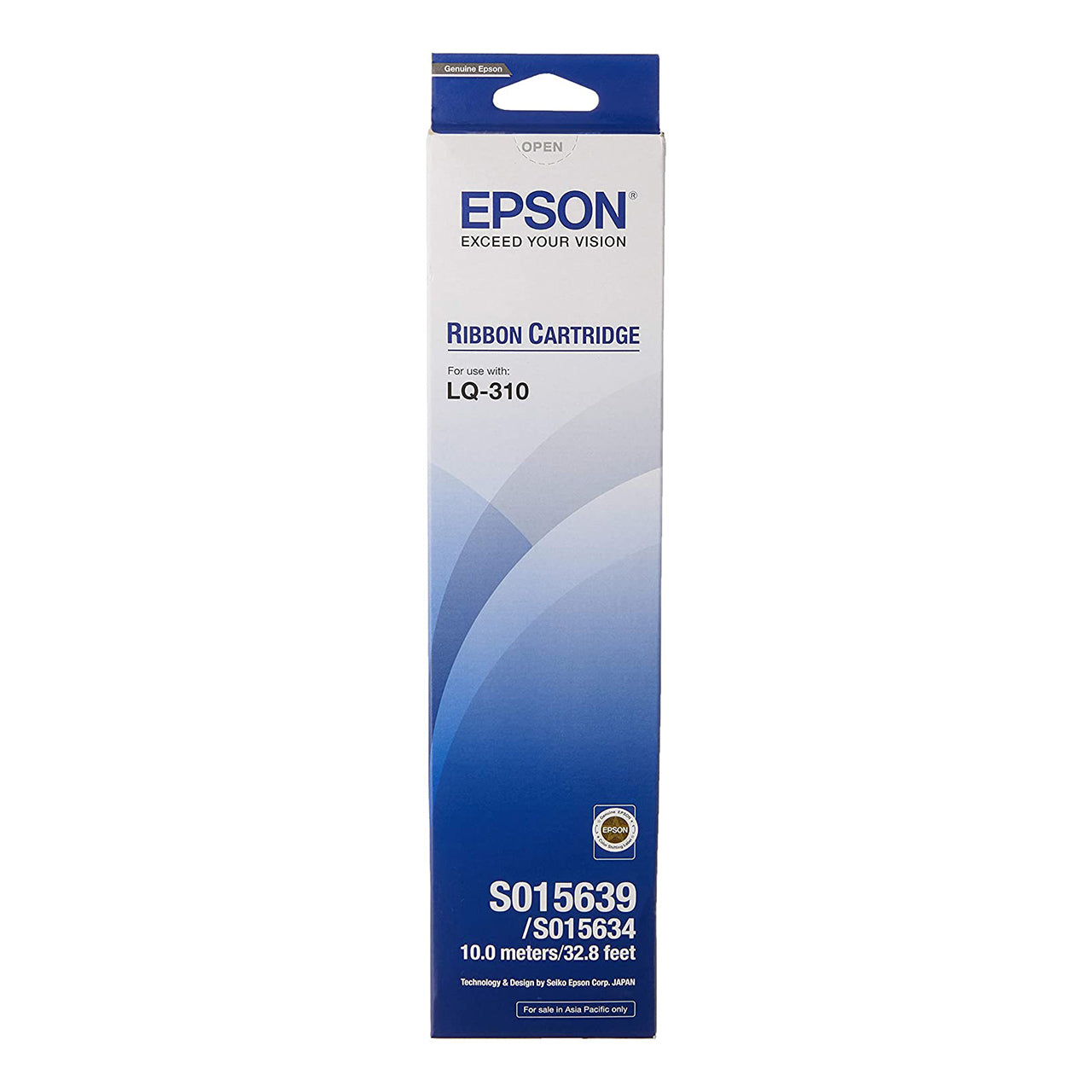 Epson Ribbon Cartridge Black (10 meters / 32.8 feet) for LQ-310 Dot Matrix Printer S015639 / S015634