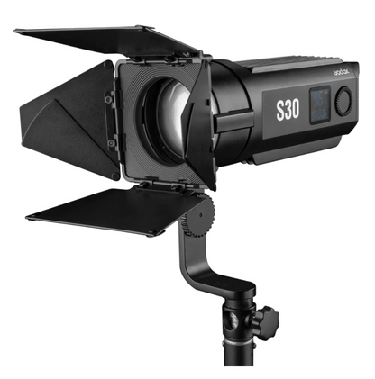 [CLEARANCE] Godox S30 5600K LED Light Kit with Precision Lighting and Dimmable Focusing Function with Adjustable Beam Angle Spotlight for Professional Lighting in Shooting and Photography