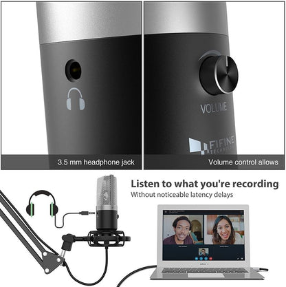 [CLEARANCE] Fifine T670 USB Studio Microphone Condenser for Gaming, Recording, Live Streaming Microphone Kit