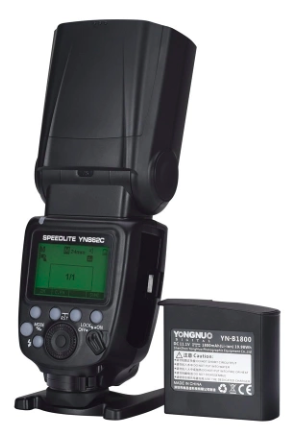 Yongnuo YN862C Speedlite Wireless TTL Camera Flash Master Slave Speedlite Auto Manual Zoom with 1800mAh Li-ion Battery