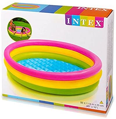 Intex 57412 45 in x 10 in Sunset Glow Kiddie Inflatable Backyard Outdoor Swimming Pool