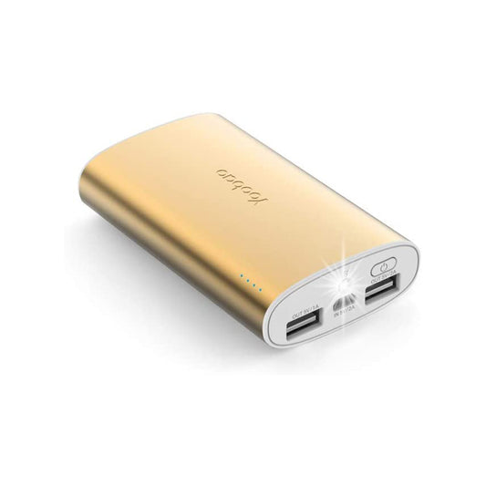 Yoobao 6013 Pro 10200mAh Magic Wand Powerbank with LED Torch, Dual Port Charger and Micro USB Cable for Smartphones and Tablets (Gold)