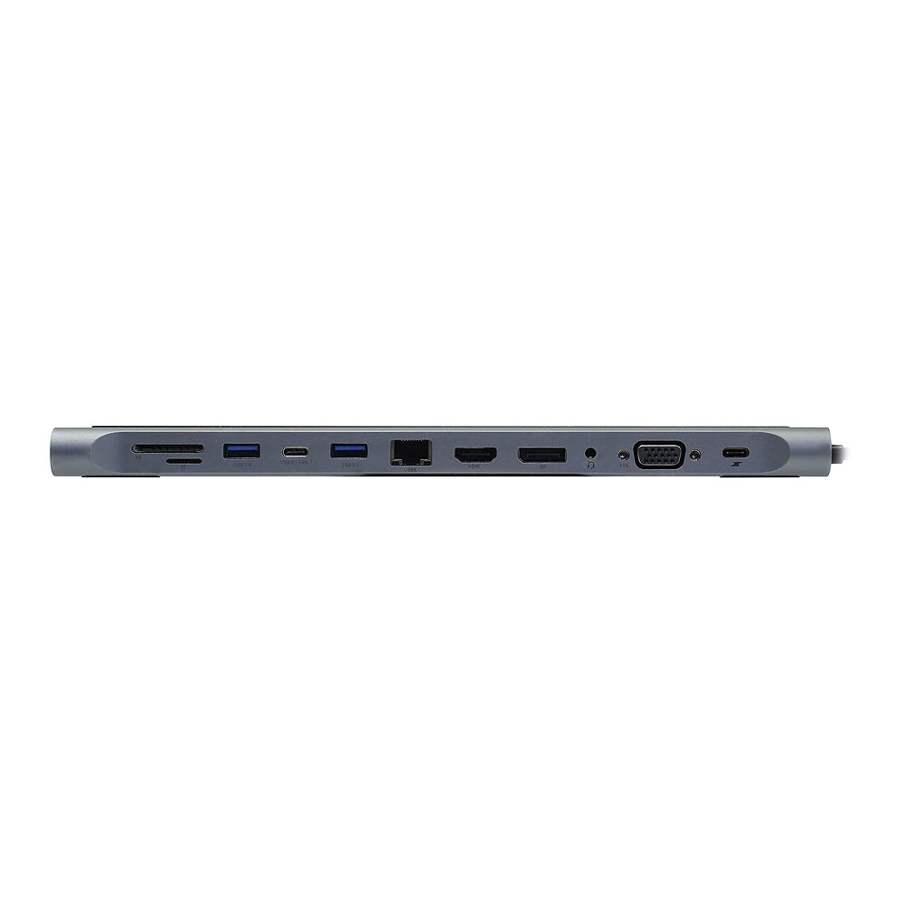 Vention 12-in-1 Multifunctional Docking Station USB-C Male to Female DisplayPort, 4K HDMI, VGA, USB 3.1 / 2.0 / Type-C, RJ45, SD/TF, TRRS 3.5mm, PD Adapter | THSHC