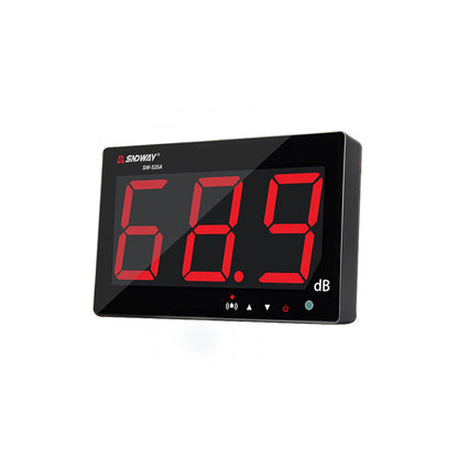 Sndway SW-525A Sound Level Meter 30~130db Noise Decibel Large Screen Wall Mount Display with 6mm Condenser Microphone, Flashing Indicator and Buzzer Alarm Function