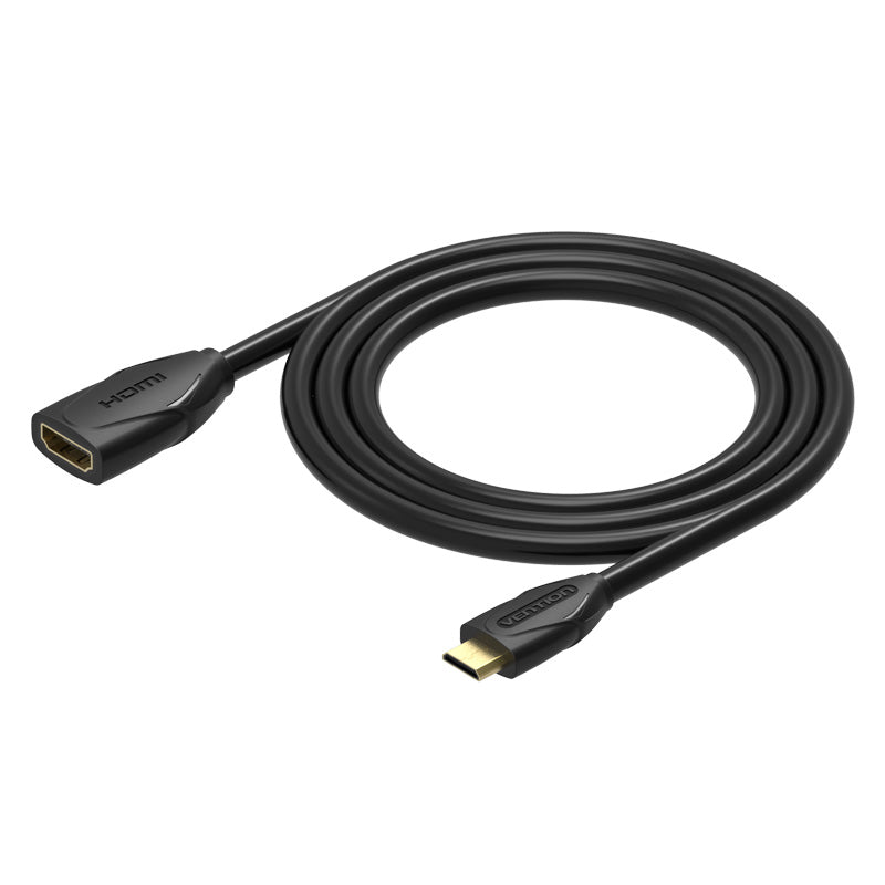 Vention HDMI 2.0 Extension Cable PVC (Mini Male to Female) 1080p/60Hz Video Cable with 96kHz/192kHz Digital Stereo Audio Transmission (ABAAF)