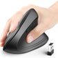 iClever WM-101 101 Ergonomic Vertical Wireless Mouse Black with 6 Buttons Adjustable DPI 49ft Bluetooth Transmission Whisper-quiet Click