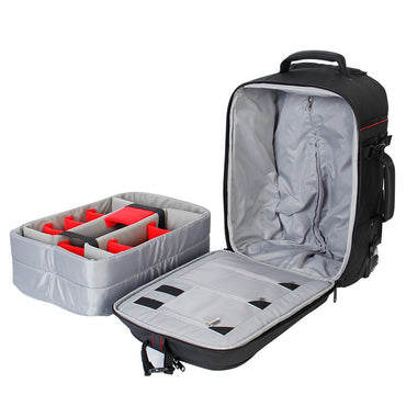 [CLEARANCE] Eirmai Waterproof Camera Trolley Bag Wheeled Convertible Backpack with Adjustable Compartments (Fits 2 DSLR, 7 Lenses,1 Flash, 1 Tripod)
