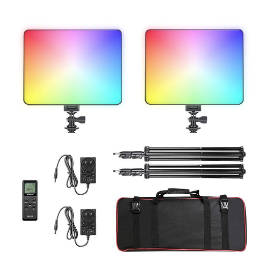 Viltrox Weeylite Sprite 20 RGB 30W 2pcs LED Panel Light Kit with 360 Degree Full Color, 2500K~8500K Color Temperature, Wireless Remote, Mobile App Control and Knob Adjustment for Studio Photography