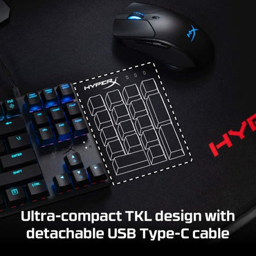 [CLEARANCE] HyperX Alloy Origins Core Tenkeyless Mechanical RGB Backlit Gaming Keyboard with Detachable USB Type-C Cable, Aqua Tactile Switch (HX-KB7AQX-US)