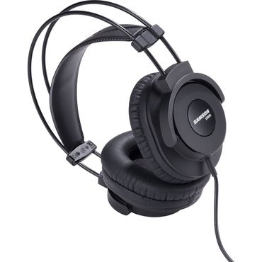[CLEARANCE] Samson SR880 Closed-Back Over-Ear Studio Headphones with Protein Leather Earpads Adjustable Headband Deep Bass