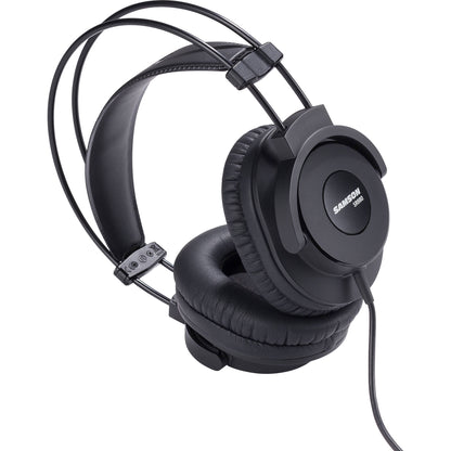 [CLEARANCE] Samson SR880 Closed-Back Over-Ear Studio Headphones with Protein Leather Earpads Adjustable Headband Deep Bass