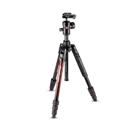 Manfrotto MKBFRTA4RD-BH Befree Advanced Travel Aluminum Tripod with 494 Ball Head for Photography, Vlogging (Twist Locks, Red)