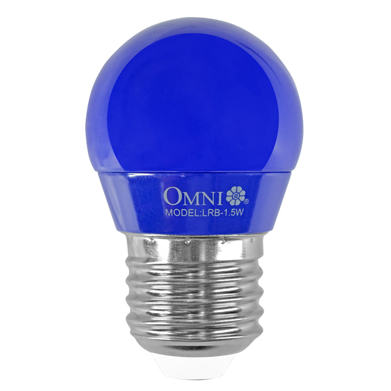 OMNI LED Colored Round Bulb 1.5W 220V E27 Base with 20,000 Hours Operation, SMD LED, Energy Saving for Home Lightning (Yellow, Red, Green, Blue) | LRY-1.5W