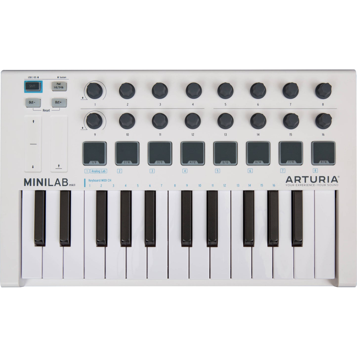 Arturia Minilab MKII 25 Keys USB MIDI Controller with 8 Presets RGB Backlit and Sustain Pedal Port for Piano Keyboard Musicians
