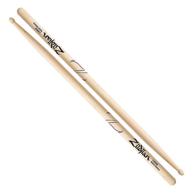 Zildjian ZGS9 9 Gauge Wood Tip Hickory Drumsticks with Natural Finish for Drums and Cymbals