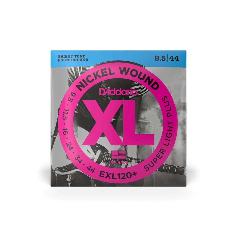 D'Addario XL Super Light Plus Electric Guitar Strings Set (.0095-.044) with Nickel Wound & Carbon Steel | EXL-120 PLUS