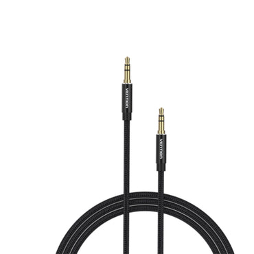 Vention 3.5mm Male to Male Gold Plated AUX Audio Cable 29AWG for MP3, Computer, Tablet, Phone (Black) (0.5M) | BAWB