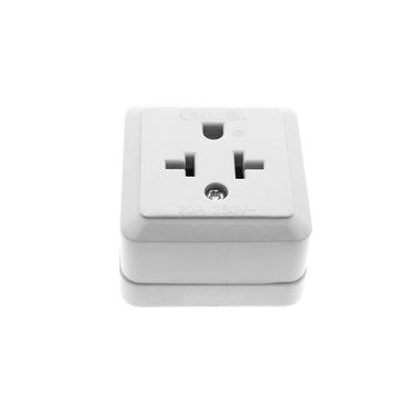 OMNI T-slot Surface Single Tandem Outlet 20A 220V with Ground for Home Electrical Appliances | WTO-001