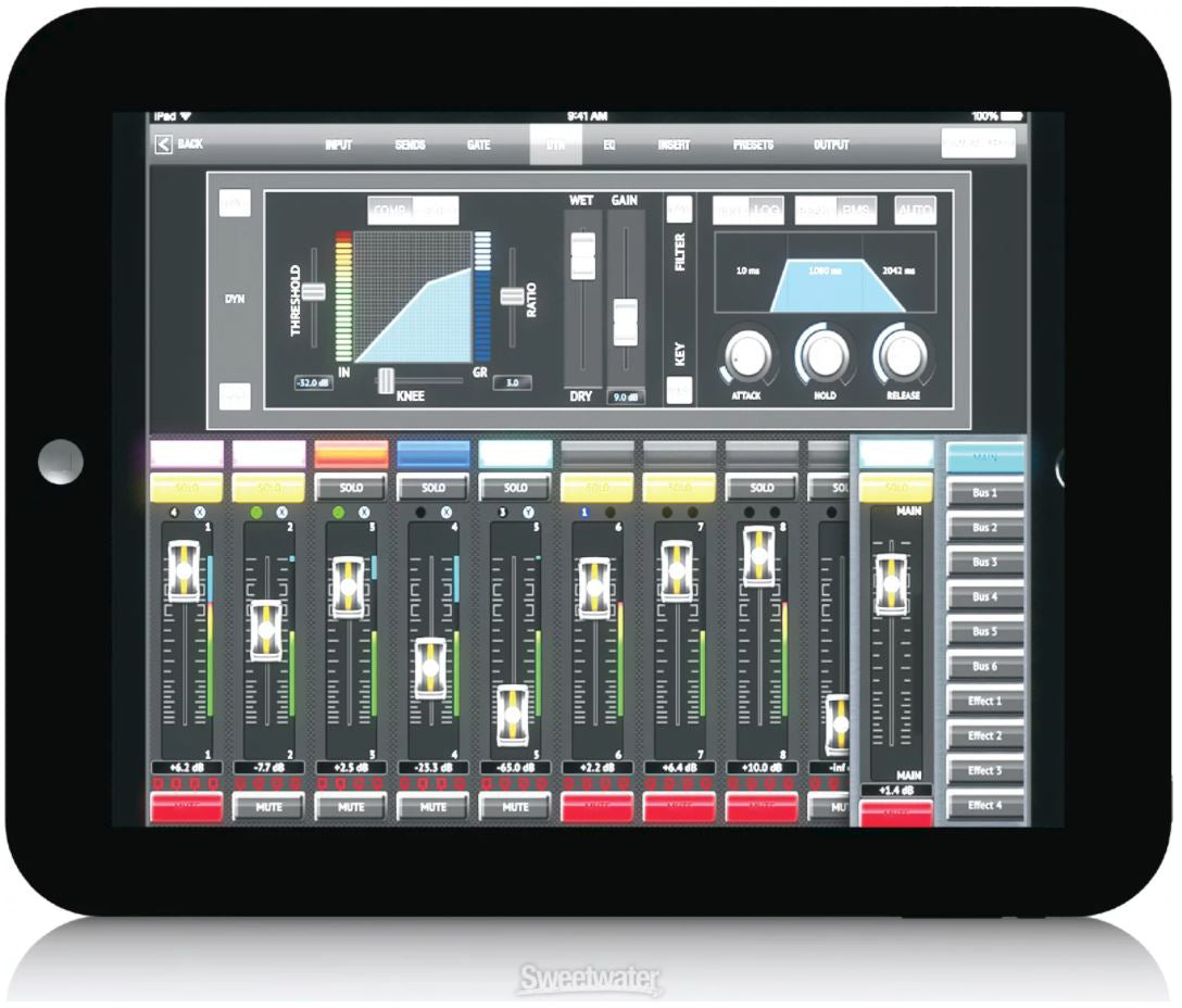 Midas MR12 12-Input Digital Mixer for iPad/Android Tablets with Wi-Fi and USB Recorder
