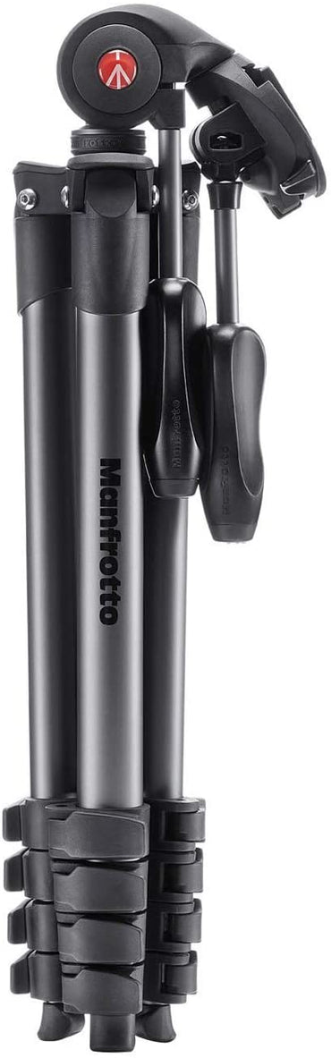 Manfrotto MKCOMPACTADV-BK Compact Advanced Aluminum Tripod for Vlogging, Photography (Black)