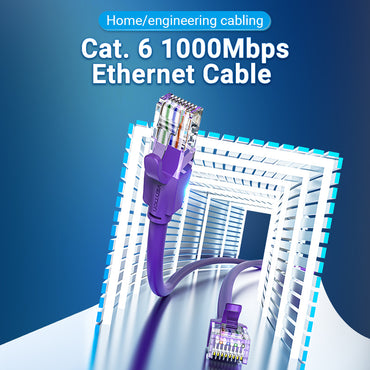 Vention CAT6 Ethernet Round Cable UTP Patch 1000Mbps 250Mhz LAN Network Wire Cord for Internet Router PC Modem