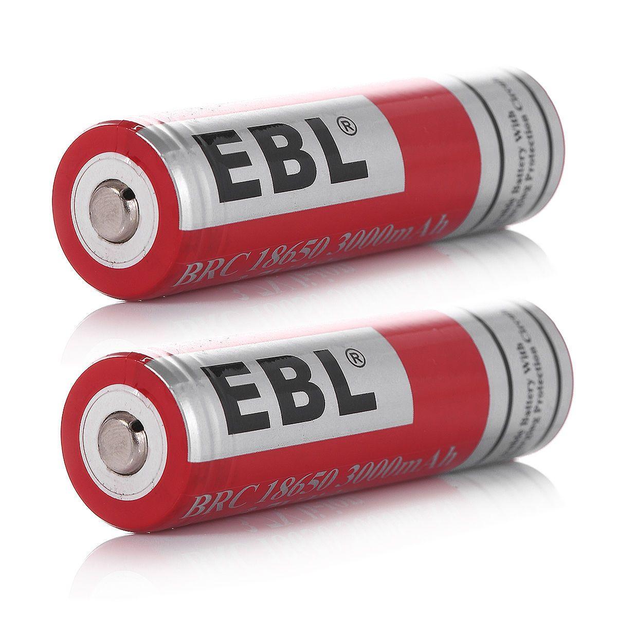 EBL 18650 Li-ion 3.7V Rechargeable 3000 mah, 2 Counts