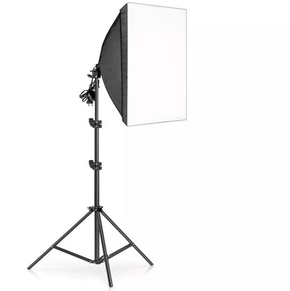 Pxel LS-SB-4B Dual Set Socket Softbox, 150W Bulb, 190cm Light Stand for Photography, Studio Lightings, Video Shoots, Kit 2
