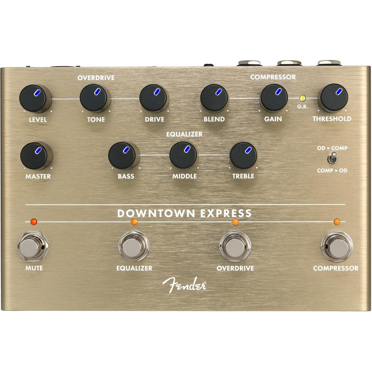 Fender Downtown Express Bass Multi Effects Pedal with Compressor 3-Band EQ Overdrive Mute Switch for Electric Guitar