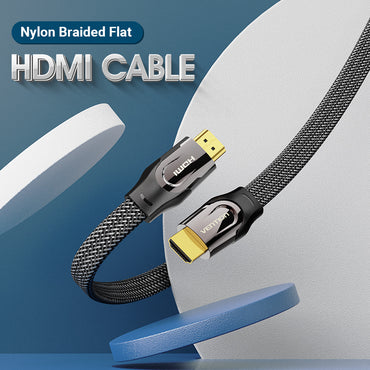 [CLEARANCE] Vention HMDI 2.0 Cable Nylon Braided Flat (Male to Male) 4KHD 60Hz Video Cable with Zinc Alloy Shell Casing (Different Lengths Available) (AAS)