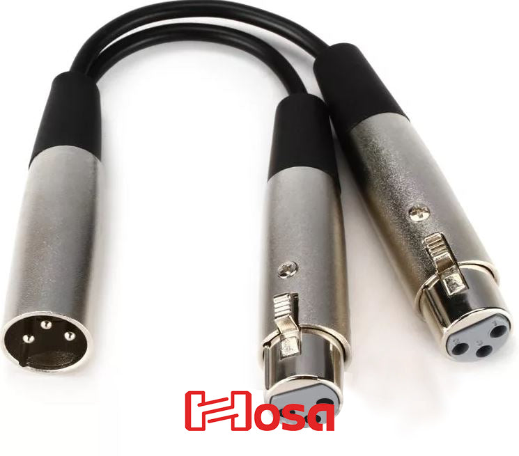 Hosa YXF-119 Y Cable- XLR Male to Dual XLR Female - 6-inch 4