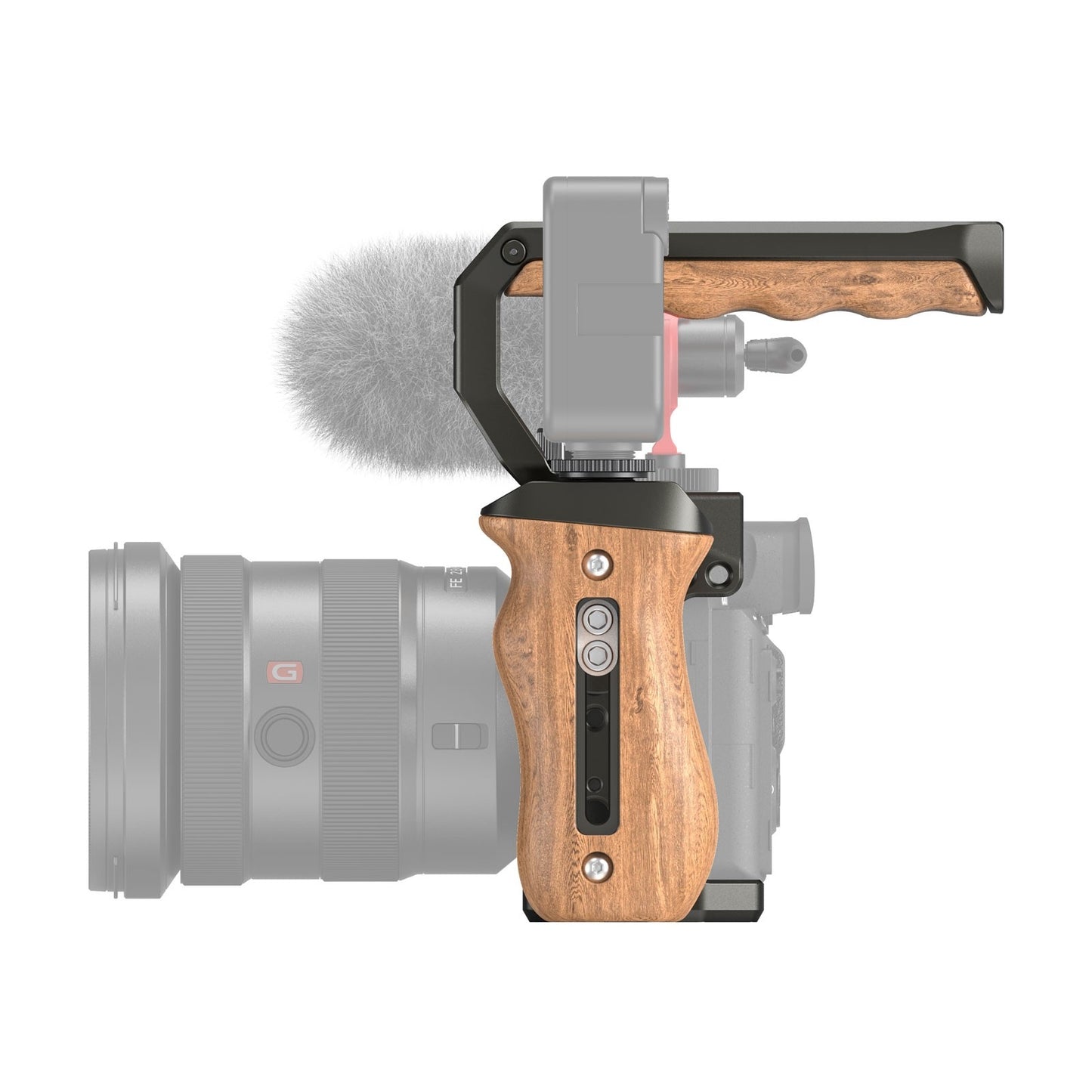 SmallRig New Design Cage Kit for A7 III / A7R III with Side Handle ARRI-Style Mount Aluminum Camera Cage Wood-Lined Top Handle SA0007