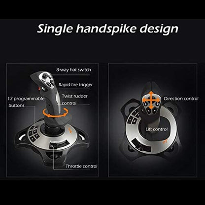 PXN Pro 2113 Wired 4 Axles Flying Game Arcade Joystick Controller Professional Gaming Simulator with Keyboard Mapping