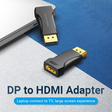 Vention Male DisplayPort to HDMI Female Adapter with 1080p 60Hz Full HD Video and Audio Sync, Gold-Plated Connector for PC, Laptop, Desktop Computer, Monitor, Projector, Smart TV | HBOB0