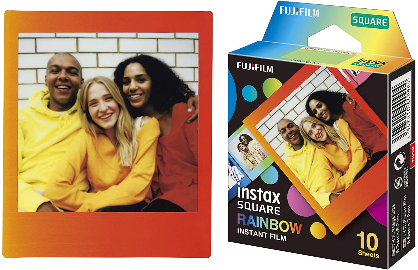 Fujifilm Instax Square Rainbow Frame 10 Sheets Film for Fujifilm Instax Square Cameras