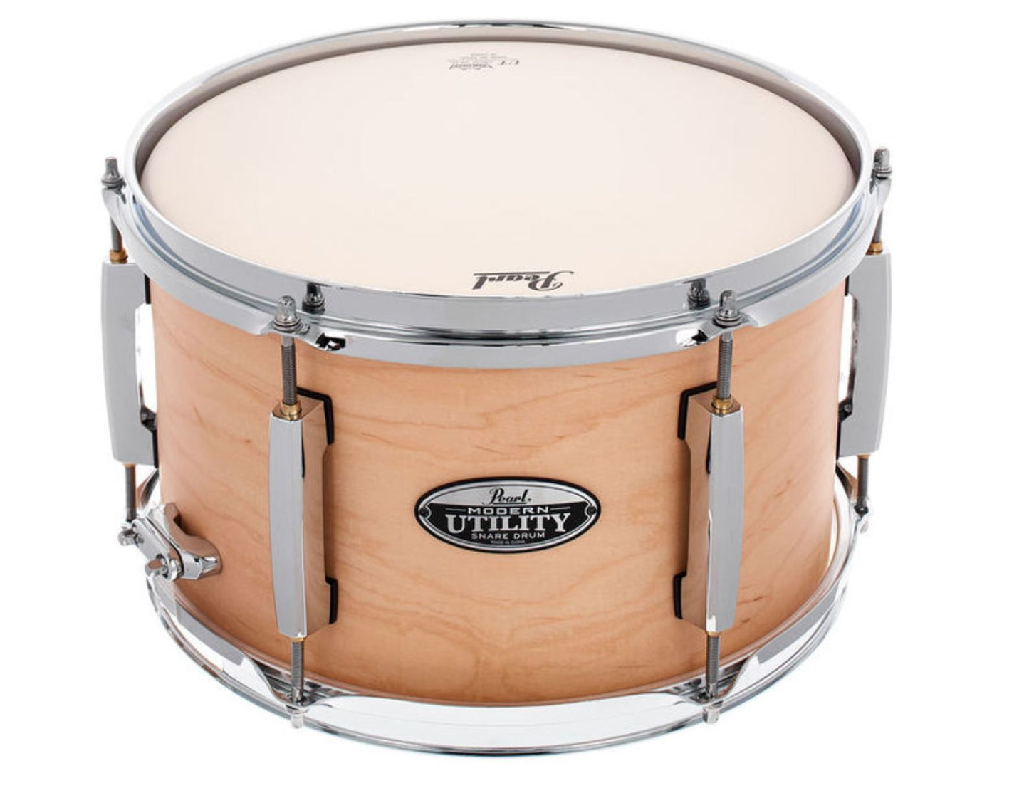 Pearl MUS1270 Modern Utility Snare Drum 12 x 7 Inches (Matte Natural) with 6-ply/5mm Maple SST Shell SR700 Strainer