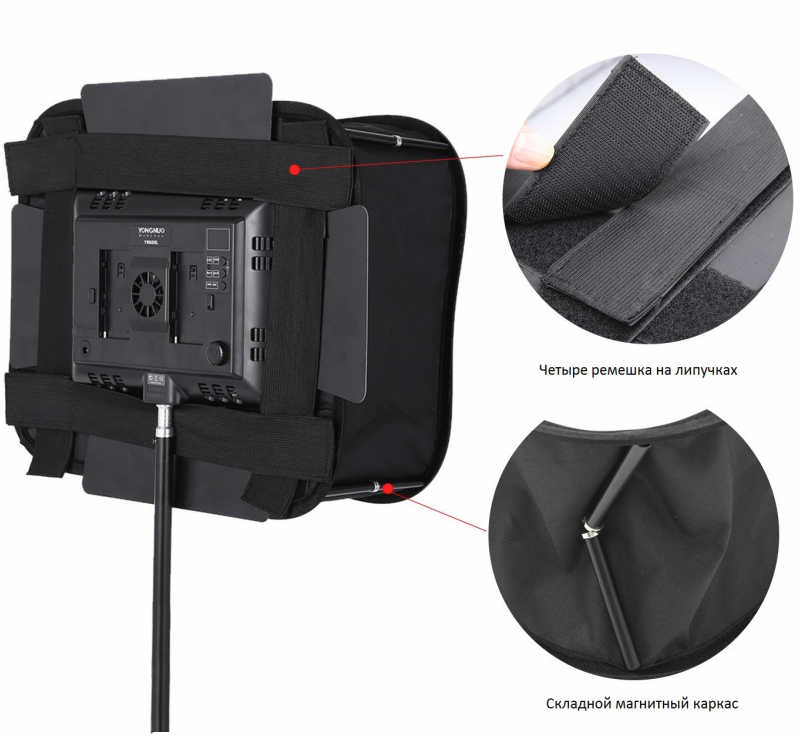 Ulanzi Portable Foldable Flash Softbox Diffuser for YONGNUO Led Video Light Panel YN600L II YN900