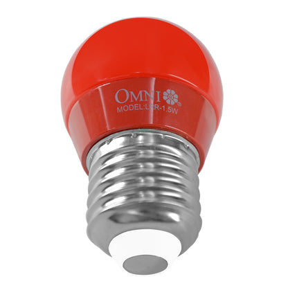 [CLEARANCE] OMNI LED Colored Round Bulb 1.5W 220V E27 Base with 20,000 Hours Operation, SMD LED, Energy Saving for Home Lightning (Green) | LRG-1.5W 220V