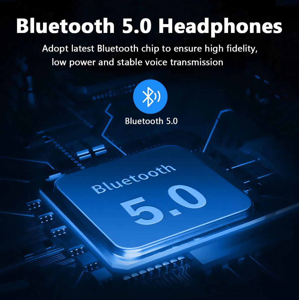EKSA E1 Wireless Headphones Bluetooth 5.0 Headset with Mic Over Ear Deep Bass Stereo Wireless + Wired SuperEQ™️Headset