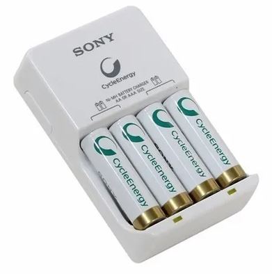 Sony Charger BCG-34HH4KN with Four AA 1.2V Cycle Energy NiMH Batteries