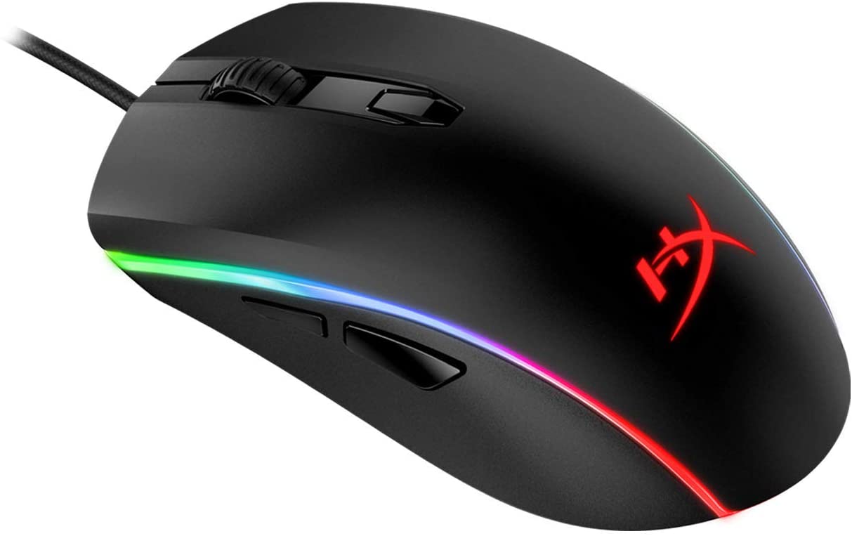 HyperX Pulsefire Surge Wired RGB Gaming Mouse Symmetrical with Pixart 3389 Sensor, 16000 DPI, 6 Programmable Buttons for PC PS5 PS4 Xbox One (HX-MC002B)